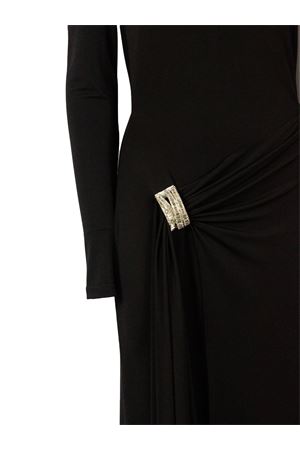 Abito Lungo Nero Con Drappeggio DAVID KOMA | AW25DK46DBLACKSILVER